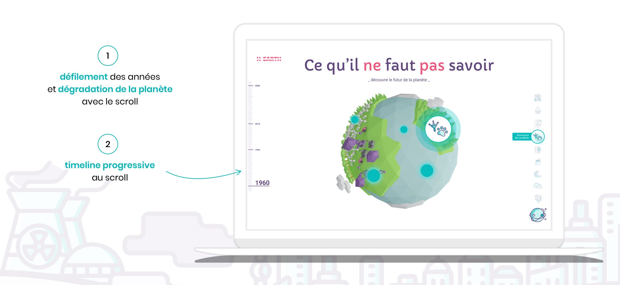 CandiceH Projet H-earth UX-UI-Design ; Vulgarisation Réchauffement Climatique Design01