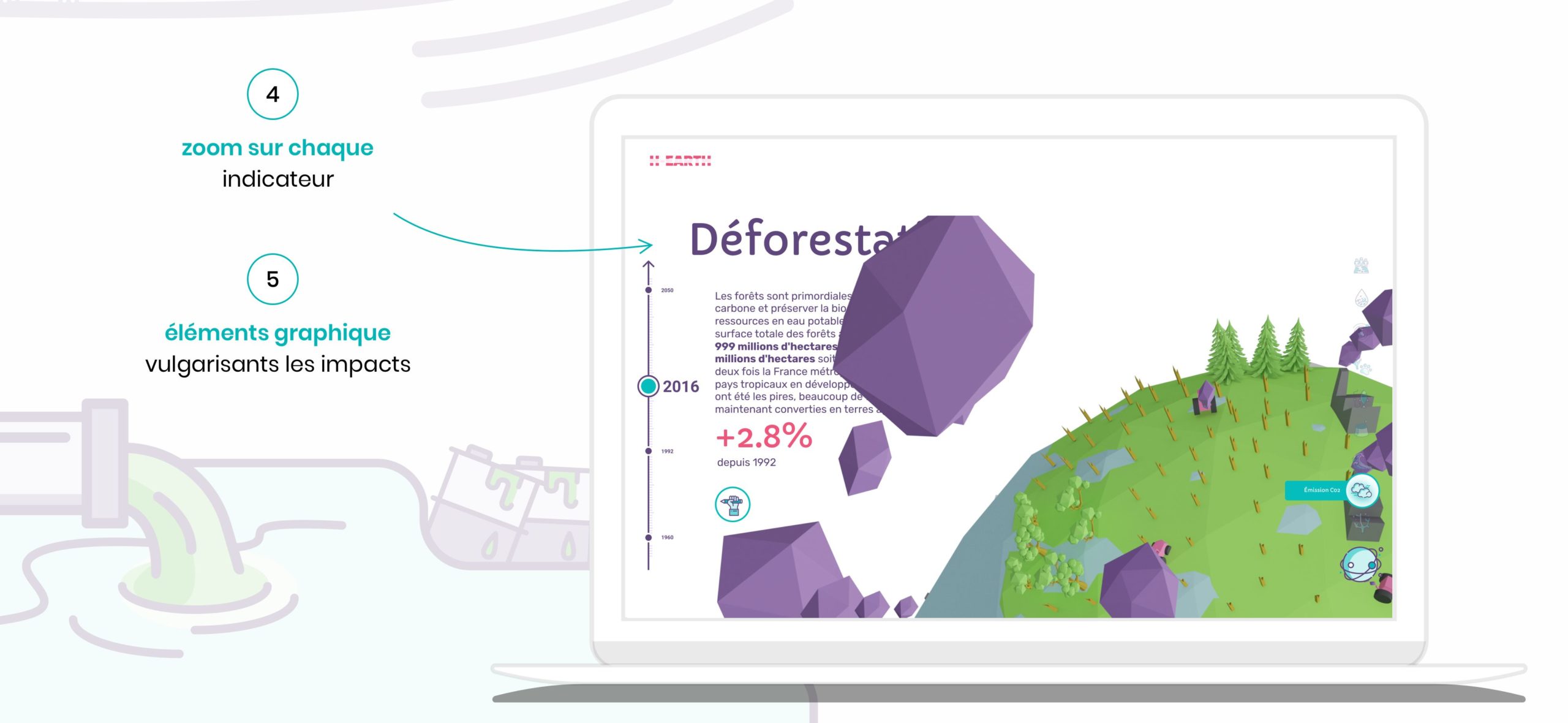 CandiceH Projet H-earth UX-UI-Design ; Vulgarisation Réchauffement Climatique Design03